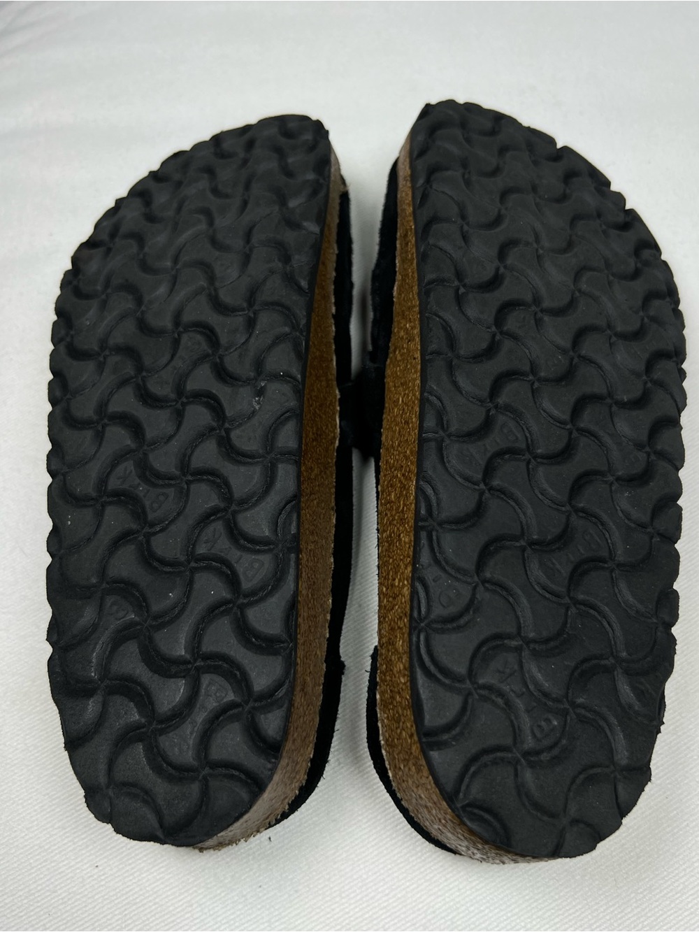 Birkenstock Suede Buckley clogs silver buckle cork footbed Black 38/US 7-7.7 - Picture 4 of 6